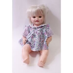 Eegee, Doll, Blinking Eyes, White Hair, Floral Dress, Vintage, ~ 251114-WH 840